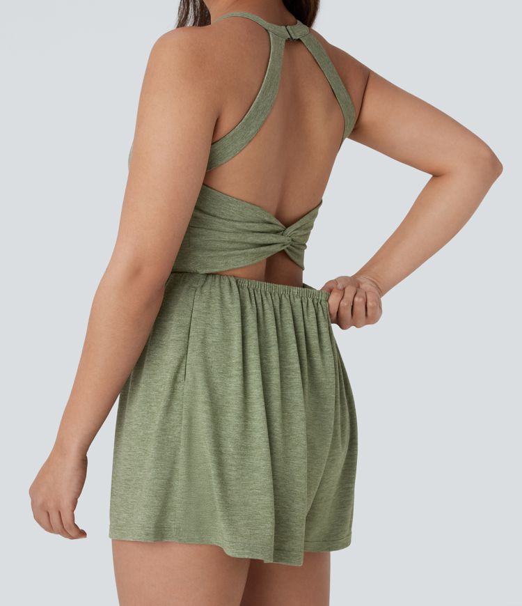 ColaBody™ | 2‑in‑1 backless twist vacation bodysuit with side pockets (Easy Peezy Edition)