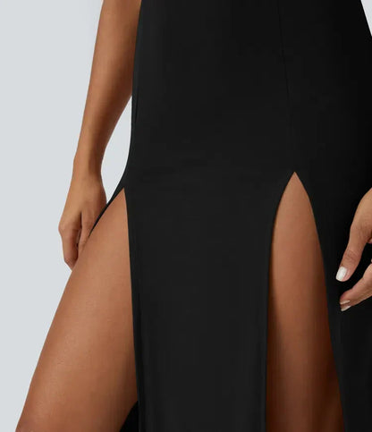 ColaZebra™ | Casual midi hooded dress, sleeveless, zebra back