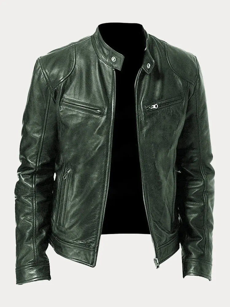 Men's casual leather jacket