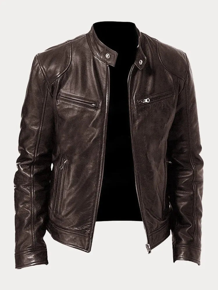 Men's casual leather jacket