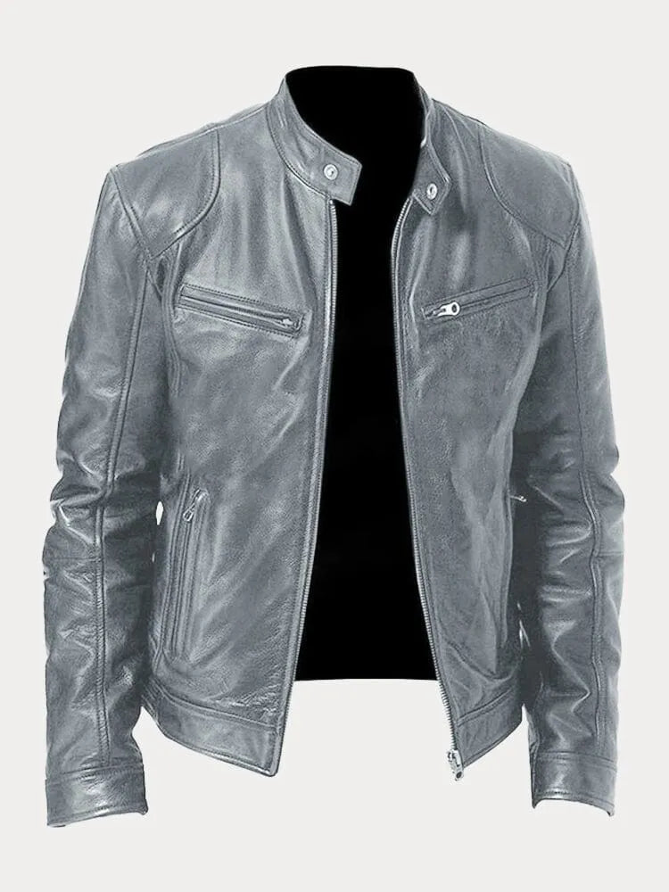 Men's casual leather jacket
