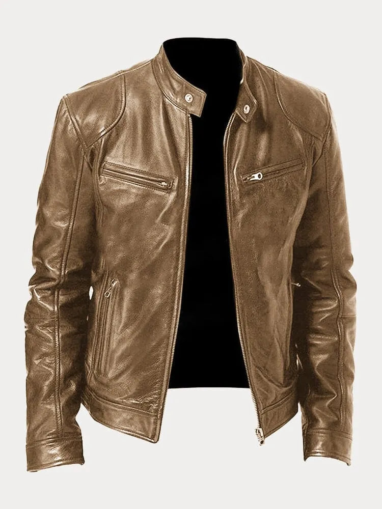 Men's casual leather jacket