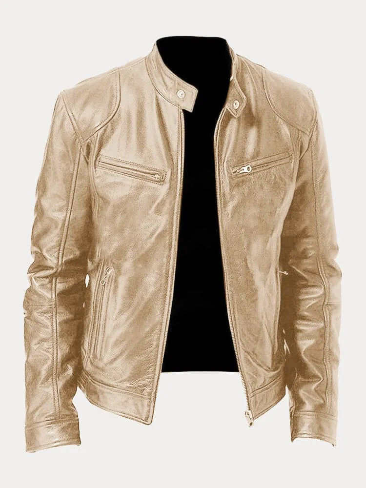 Men's casual leather jacket